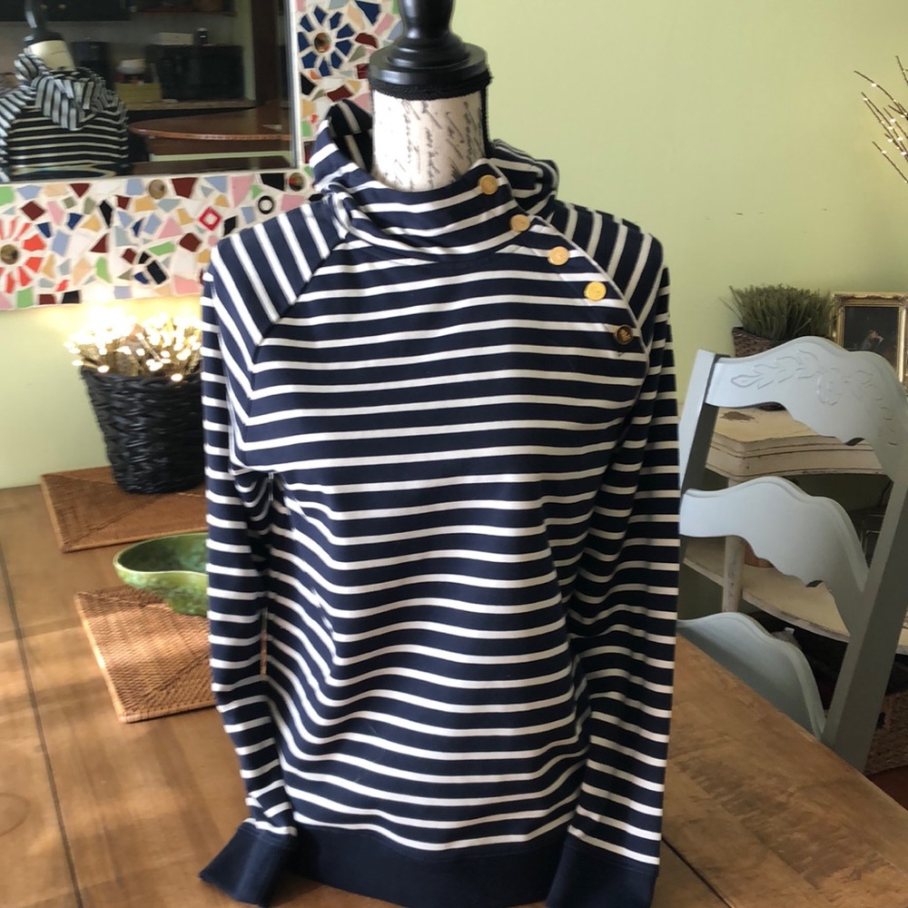 Ralph Lauren Navy Striped Sweatshirt